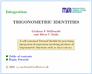 Integration using trig identities
