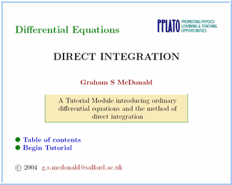 Ordinary differential equations - direct integration