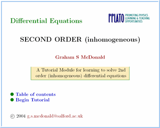 Second order ordinary differential equations II